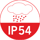 Класс защиты от проникновения  пыли и воды IP54  по ГОСТ 14254-2015